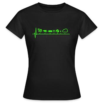 Disk Storage Evolution Technology Nerd - Women's T-Shirt - black - Front - AI Model Female 172 dark (172cm)