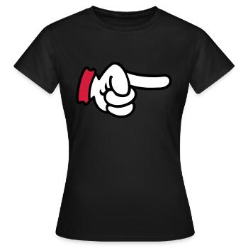 Finger pointing / pointing finger (3c) - Women's T-Shirt - black - Front - AI Model Female 172 dark (172cm)