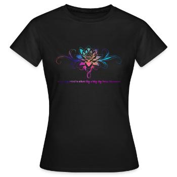 Lotus Flower - Women's T-Shirt - black - Front - AI Model Female 172 dark (172cm)