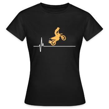 Motocross Heart Line Motocross Heartbeat MX - Women's T-Shirt - black - Front - AI Model Female 172 dark (172cm)