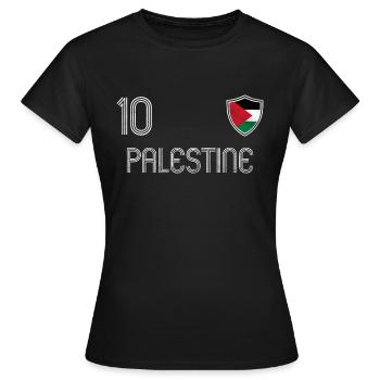 Palestine Football Team - Women's T-Shirt - black - Front - AI Model Female 172 dark (172cm)