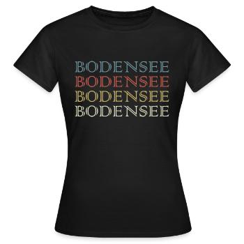 Lac de Constance Retro - T-shirt Femme - noir - Devant - AI Model Female 172 dark (172cm)