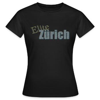Elite Zürich - Frauen T-Shirt - Schwarz - Vorne - AI Model Female 172 dark (172cm)