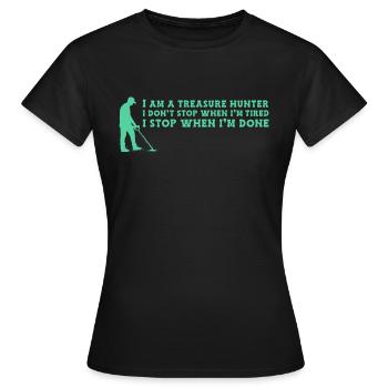 Chasseur de trésors Chasse au trésor Détecteur de métaux - T-shirt Femme - noir - Devant - AI Model Female 172 dark (172cm)