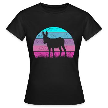 Esel Maultier - Frauen T-Shirt - Schwarz - Vorne - AI Model Female 172 dark (172cm)