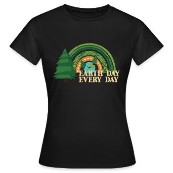 Earth Day Earthday Environmental Protection Environment Nature - Women's T-Shirt - black - Front - AI Model Female 172 dark (172cm)