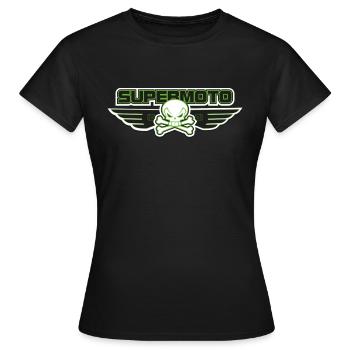 SUPER MOTO Pirates vert - T-shirt Femme - noir - Devant - AI Model Female 172 dark (172cm)