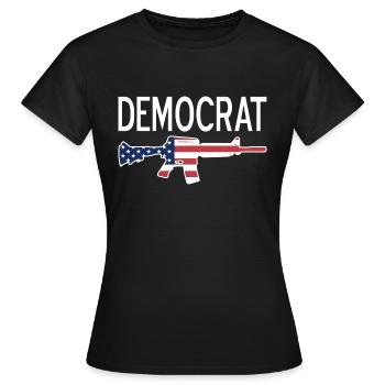 Democrat Cool Patriotic Designs T-Shirt - Women's T-Shirt - black - Front - AI Model Female 172 dark (172cm)