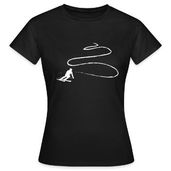 Curve Line - Skiing - (2) - Women's T-Shirt - black - Front - AI Model Female 172 dark (172cm)