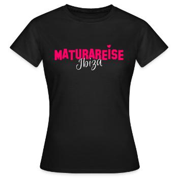 Maturareise Ibiza Spanien 2023 Team Shirt Geschenk - Frauen T-Shirt - Schwarz - Vorne - AI Model Female 172 dark (172cm)
