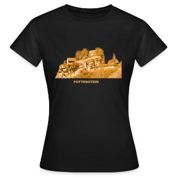 Château de Pottenstein Suisse franconienne Bavière - T-shirt Femme - noir - Devant - AI Model Female 172 dark (172cm)