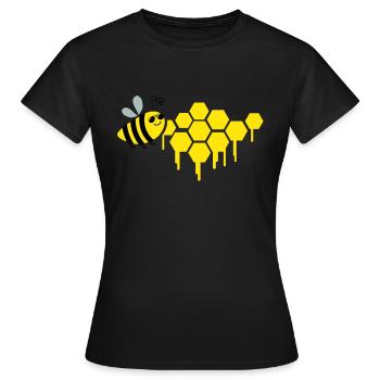 abeille en nid d’abeille - T-shirt Femme - noir - Devant - AI Model Female 172 dark (172cm)