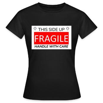 fragile - Women's T-Shirt - black - Front - AI Model Female 172 dark (172cm)