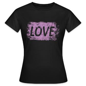 Texte d’amour rose - T-shirt Femme - noir - Devant - AI Model Female 172 dark (172cm)