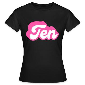 Ten birthday - 10e anniversaire rétro rose - T-shirt Femme - noir - Devant - AI Model Female 172 dark (172cm)