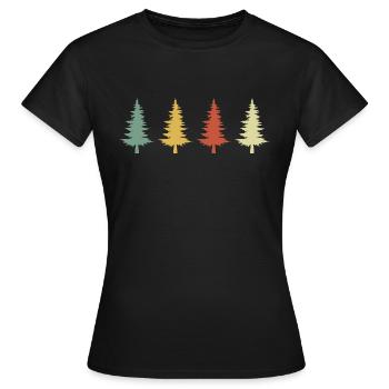 Vintage Retro Baum - Frauen T-Shirt - Schwarz - Vorne - AI Model Female 172 dark (172cm)