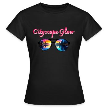Cityscape Glow, Lunettes de soleil - T-shirt Femme - noir - Devant - AI Model Female 172 dark (172cm)