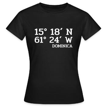 Dominica Coordinates - Coordinates - Caribbean - Women's T-Shirt - black - Front - AI Model Female 172 dark (172cm)