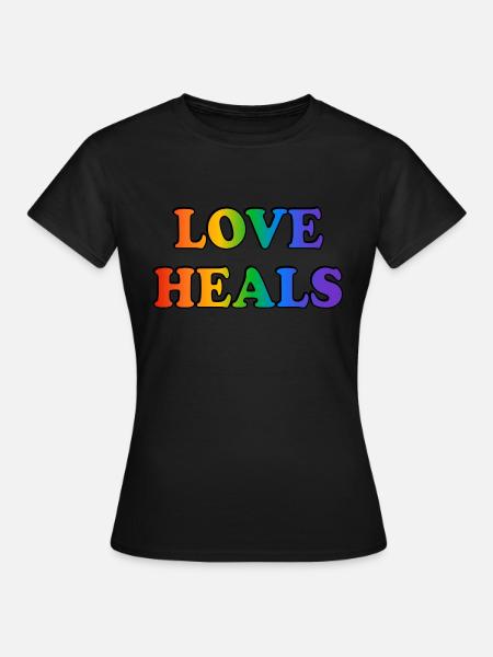 Love Heals Accessoires LGBTQ Rainbow Pride - T-shirt Femme - noir