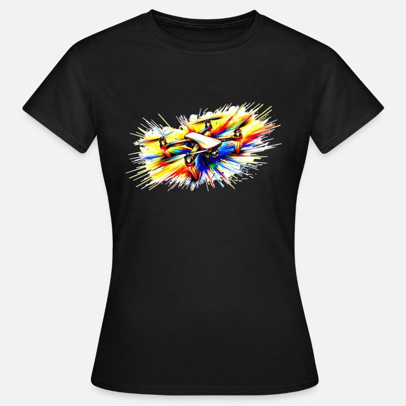 Multicopter, also called drone - color splash! - Women's T-Shirt - black