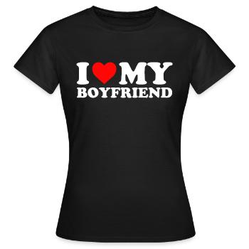 J’AIME MON COPAIN Saint-Valentin Cadeau Amour - T-shirt Femme - noir - Devant - AI Model Female 172 dark (172cm)