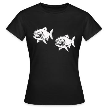 Piranha 2 - T-shirt Femme - noir - Devant - AI Model Female 172 dark (172cm)