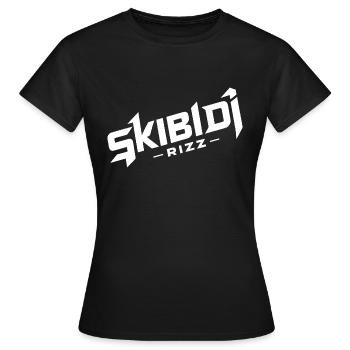 Skibidi Rizz Logo - Frauen T-Shirt - Schwarz - Vorne - AI Model Female 172 dark (172cm)