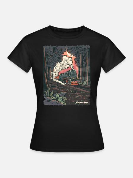Heimat Harzbahn am Brocken Souvenir - Frauen T-Shirt - Schwarz