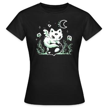 Einsamer Katzengeist - Frauen T-Shirt - Schwarz - Vorne - AI Model Female 172 dark (172cm)