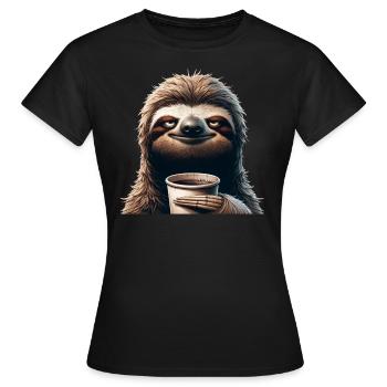 Sloth-Time - Frauen T-Shirt - Schwarz - Vorne - AI Model Female 172 dark (172cm)