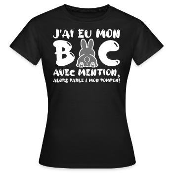 J'ai eu mon BAC Félicitations Nouveau Bachelier - T-shirt Femme - noir - Devant - AI Model Female 172 dark (172cm)
