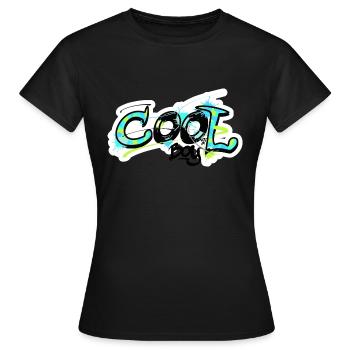 cool boy graffiti motif - cool shirt for kids - Women's T-Shirt - black - Front - AI Model Female 172 dark (172cm)