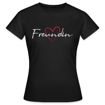 Girlfriend heart gift - Women's T-Shirt - black - Front - AI Model Female 172 dark (172cm)