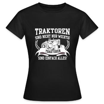 TRAKTOR - Dame-T-shirt - sort - Foran - AI Model Female 172 dark (172cm)