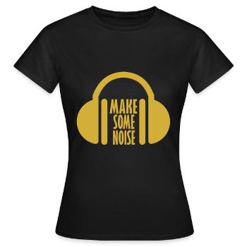 headphone - Women's T-Shirt - black - Front - AI Model Female 172 dark (172cm)