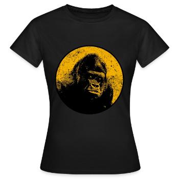 Gorilla Silberrücken Alphatier Gorillagericht - Frauen T-Shirt - Schwarz - Vorne - AI Model Female 172 dark (172cm)
