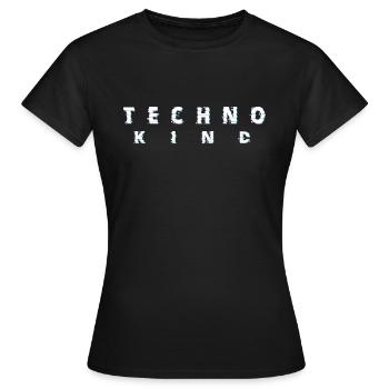 Techno Kid Raver DJ Acid House Minimal Trance - T-shirt Femme - noir - Devant - AI Model Female 172 dark (172cm)