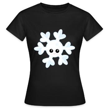Schneeflocke - Frauen T-Shirt - Schwarz - Vorne - AI Model Female 172 dark (172cm)