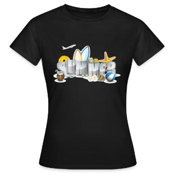 summer - Frauen T-Shirt - Schwarz - Vorne - AI Model Female 172 dark (172cm)