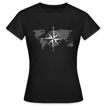 COMPASS - Women's T-Shirt - black - Front - AI Model Female 172 dark (172cm)