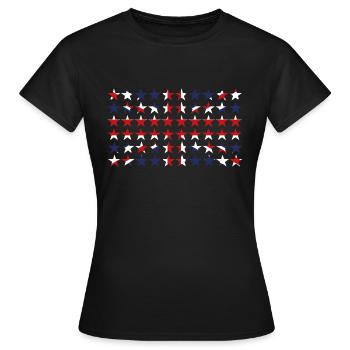 British Union Jack Flag Stars - Women's T-Shirt - black - Front - AI Model Female 172 dark (172cm)