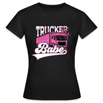 TRUCKER BABE TRUCK DRIVER - Women's T-Shirt - black - Front - AI Model Female 172 dark (172cm)