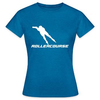 Rollercourse speester white - Women's T-Shirt - antique blue sapphire heather - Front - AI Model Female 172 dark (172cm)