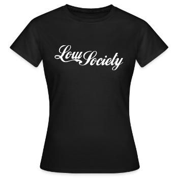 low society white - Frauen T-Shirt - Schwarz - Vorne - AI Model Female 172 dark (172cm)