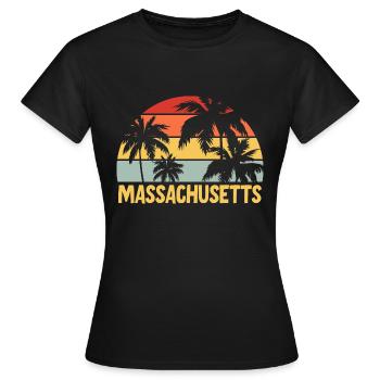 Massachusetts - Frauen T-Shirt - Schwarz - Vorne - AI Model Female 172 dark (172cm)