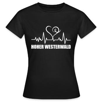 Heartbeat Hoher Westerwald - Frauen T-Shirt - Schwarz - Vorne - AI Model Female 172 dark (172cm)