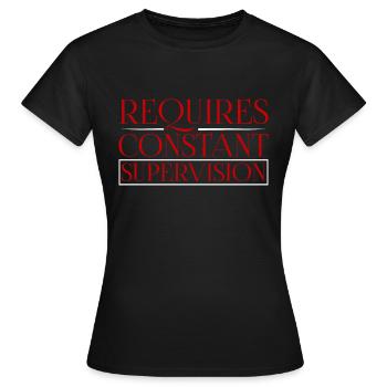 Nécessite une supervision constante 3 - T-shirt Femme - noir - Devant - AI Model Female 172 dark (172cm)