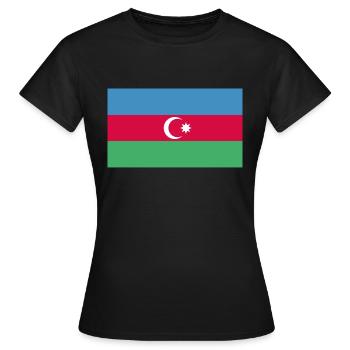 Aserbaidschans Flagge WM EM - Frauen T-Shirt - Schwarz - Vorne - AI Model Female 172 dark (172cm)