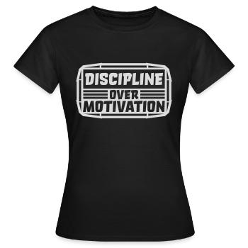 Citation de discipline sur la motivation - T-shirt Femme - noir - Devant - AI Model Female 172 dark (172cm)