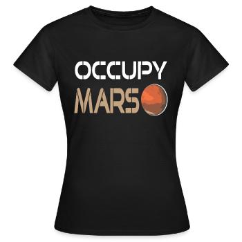 Occupy MARS Retro Awesome Space Planet Adventure - T-shirt Femme - noir - Devant - AI Model Female 172 dark (172cm)